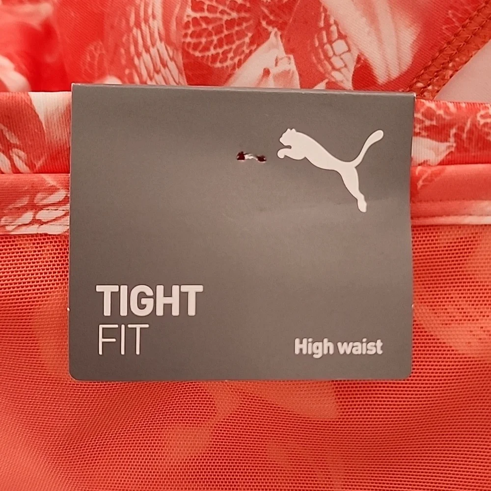 PUMA Train Untmd High-Waist 7/8 Tights Georgia Peach Fiery Coral Floral Print